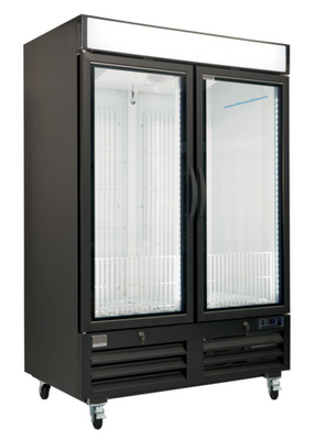 Kelvinator KCHGICM49FB 53.93" W Black Two-Sections Reach-In Merchandiser - 115 Volts