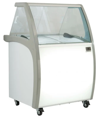 Kelvinator KCICDC4FH 8.3 Cu. Ft. White Slanted Glass Ice Cream Dipping Cabinet - 115 Volts