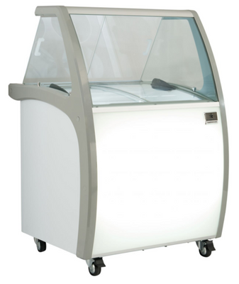 Kelvinator KCICDC4FH 8.3 Cu. Ft. White Slanted Glass Ice Cream Dipping Cabinet - 115 Volts