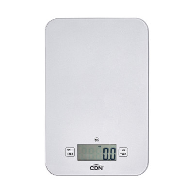 CDN SD1502-S 15 Lbs. Silver Tempered Glass Rectangular Platform Digital Portion Control Scale