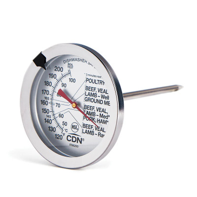 CDN IRM200 5" Stem Stainless Steel Dial Type Meat or Poultry Ovenproof Thermometer
