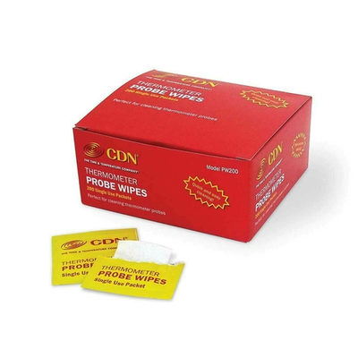 CDN PW1000 Thermometer Probe Wipe (200 Single Packets Per Box)