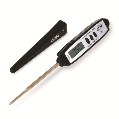 CDN DT450X 2.75" Black Stainless Steal Stem Pocket Clip or Hook ABS Plastic High Heat Digital Pocket Thermometer