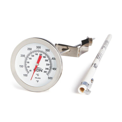 CDN IRL500 12" Long Stem Stainless Steel Housing Dial Type Fry Thermometer