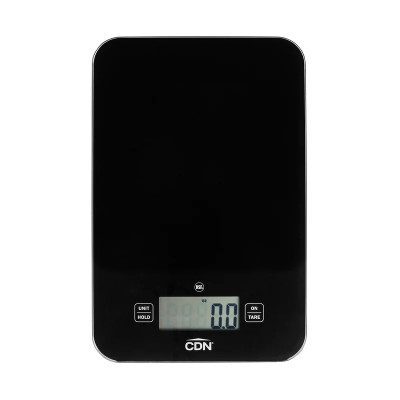 CDN SD1502-BK 15 Lbs. Black Tempered Glass Plastic Housing Rectangular Platform Digital Portion Control Scale