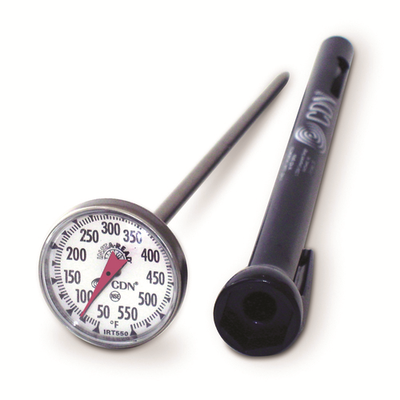 CDN IRT550 5" Stem Stainless Steel High Temperature Cooking Thermometer
