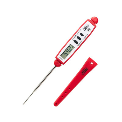 CDN DTT450-R 2.75" Red Stainless Steel Stem High Heat Thin Tip Pocket Thermometer
