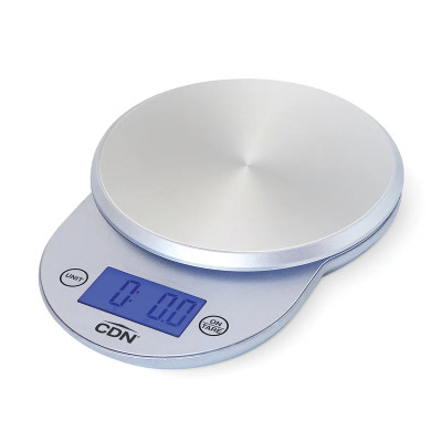 CDN SD1104-S 11 Lbs. Silver Round Stainless Steel Platform Digital Scale