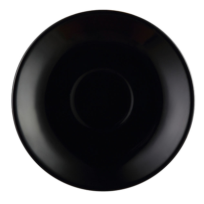 CAC China LV-36-BLK 4.5" Dia. Black Ceramic Round Las Vegas After Dinner Cup Saucer (3 Dozen Per Case)