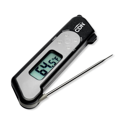 CDN TCT572-BK 4.25" Probe Black Stainless Steel with Backlit in Blue Folding Thermocouple Thermometer