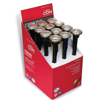 CDN IRT220-PACK 5" Stem Waterproof Shatterproof Cooking Thermometer Display Pack (12 Per Box)
