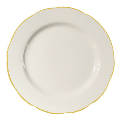 CAC China SC-5G 5.5" Dia. Gold Band and American White Ceramic Round Seville Plate (3 Dozen Per Case)