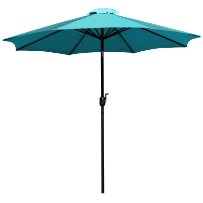 Flash Furniture GM-402003-TL-GG 9' Teal Aluminum Pole Round Top Patio Umbrella