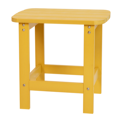 Flash Furniture JJ-T14001-YLW-GG 18.75&quot; W Yellow Rectangular Charlestown Adirondack Side Table