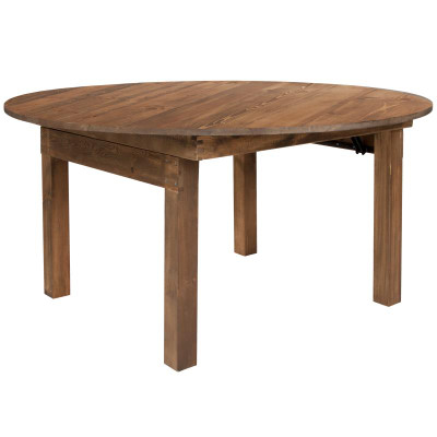 Flash Furniture XA-F-60-RD-GG 59.75" Dia. Antique Rustic Round Hercules Series Dining Table