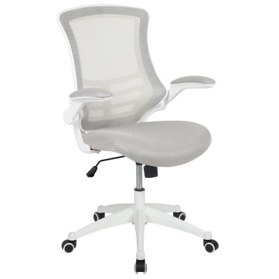 Flash Furniture BL-X-5M-WH-GY-GG 250 Lbs. Gray Adjustable Height Swivel Task Chair