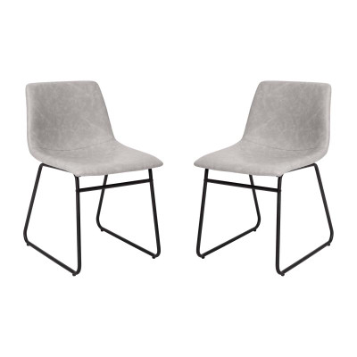 Flash Furniture ET-ER18345-18-LG-BK-GG Light Gray Seat Dining Chair