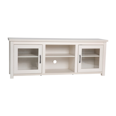Flash Furniture GC-MBLK65-WH-GG 65" W White Wash Wood Frame Rectangular 3 Shelves TV Stand