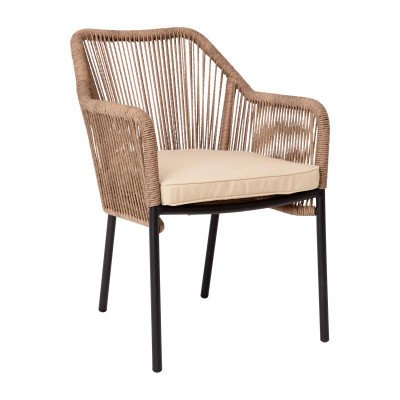 Flash Furniture SDA-AD892006-NAT-2-GG Ivory Woven Fabric with Aluminum Frame Kallie Patio Chairs