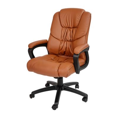 Flash Furniture CX-1179H-BR-GG 400 Lbs. Brown Leathersoft Upholstery Swivel Chair