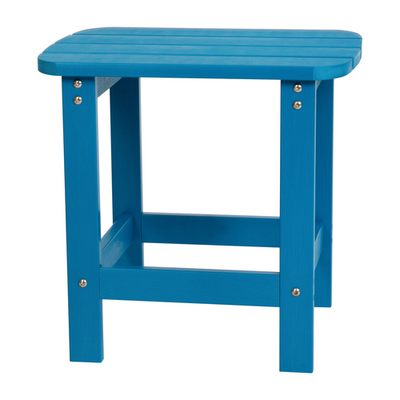 Flash Furniture JJ-T14001-BLU-GG 18.75&quot; W Blue Rectangular Charlestown Adirondack Side Table