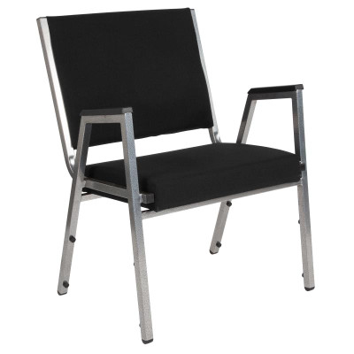 Flash Furniture XU-DG-60443-670-1-BK-GG 1500 Lbs. Black Hercules Series Bariatric Stacking Arm Chair