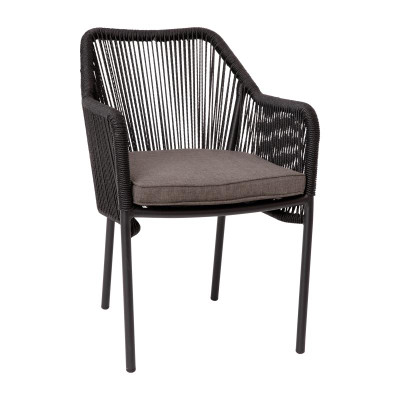 Flash Furniture SDA-AD892006-BK-2-GG Black and Gray Woven Fabric with Aluminum Frame Kallie Patio Chairs