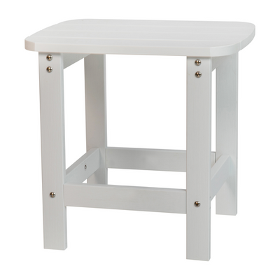 Flash Furniture JJ-T14001-WH-GG 18.75&quot; W White Rectangular Charlestown Adirondack Side Table