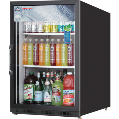 Everest Refrigeration EMGR5B 25" W 1-Section Reach-In Glass Door Merchandiser Refrigerator - 115 Volts