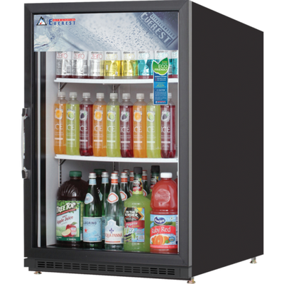 Everest Refrigeration EMGR5B 25" W 1-Section Reach-In Glass Door Merchandiser Refrigerator - 115 Volts