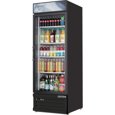 Everest Refrigeration EMGR20B 24.75" W 1-Section Reach-In Glass Door Merchandiser Refrigerator - 115 Volts