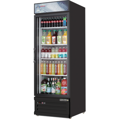 Everest Refrigeration EMGR20B 24.75&quot; W 1-Section Reach-In Glass Door Merchandiser Refrigerator - 115 Volts