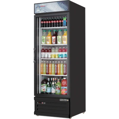 Everest Refrigeration EMGR20B 24.75" W 1-Section Reach-In Glass Door Merchandiser Refrigerator - 115 Volts