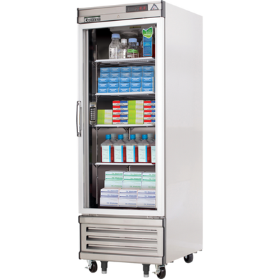 Everest Refrigeration EBGWR1-LAB 23 Cu. Ft. Stainless Steel 1 Section Glass Door Laboratory Refrigerator - 115 Volts