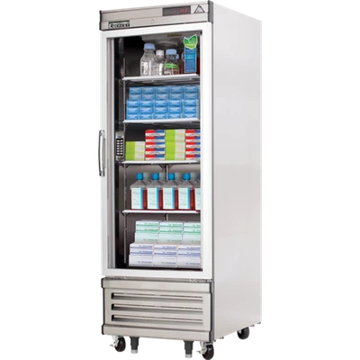 Everest Refrigeration EBGWR1-LAB 23 Cu. Ft. Stainless Steel 1 Section Glass Door Laboratory Refrigerator - 115 Volts