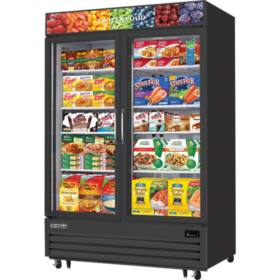 Everest Refrigeration EMGF48B 54.75" W 2-Sections Reach-In Glass Door Merchandiser Freezer - 115 Volts