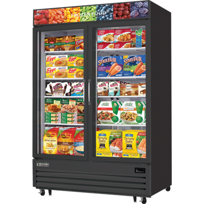 Everest Refrigeration EMGF48B 54.75" W 2-Sections Reach-In Glass Door Merchandiser Freezer - 115 Volts