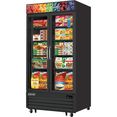 Everest Refrigeration EMGF36B 53.13" W x 80.13" H Black Reach-In Glass Door Merchandiser Freezer - 115 Volts