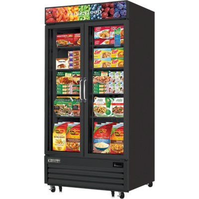 Everest Refrigeration EMGF36B 53.13" W x 80.13" H Black Reach-In Glass Door Merchandiser Freezer - 115 Volts
