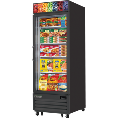 Everest Refrigeration EMGF23B 29.13" W x 85.13" H Black Reach-In Glass Door Merchandiser Freezer - 115 Volts