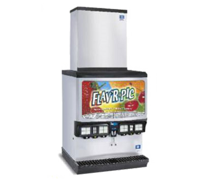 Multiplex 2705612 250 Lbs. Stainless Steel &amp; Plastic Countertop FRP-250 FLAV'R PIC Ice &amp; Beverage Dispenser - 120 Volts