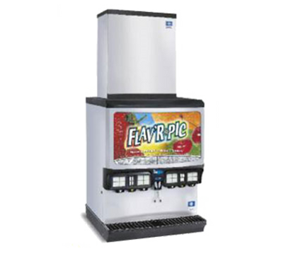 Multiplex 2705612 250 Lbs. Stainless Steel &amp; Plastic Countertop FRP-250 FLAV'R PIC Ice &amp; Beverage Dispenser - 120 Volts