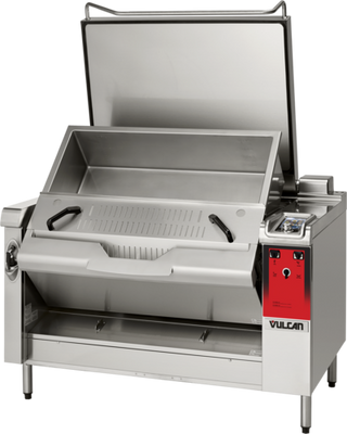 Vulcan VPP40E-480 40 Gal. Electric Open Frame Manual Tilt PRECIPAN Tilting Braising Pan - 480 Volts