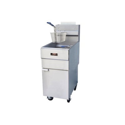 Copper Beech CBF-7070 Lbs. Stainless Steel Front and Galvanized Sides Natural Gas Fryer - 150,000 BTU
