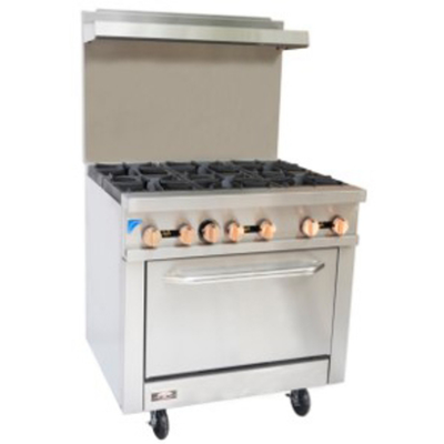 Copper Beech CBR-6 Natural Gas 6 Burners 36&quot; Restaurant Range - 215,000 BTU