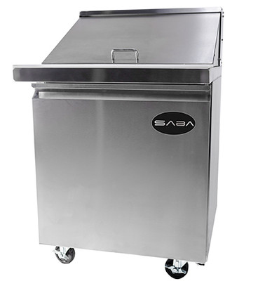 SABA SPS-27-12M 27.5" W Stainless Steel 1 Section Mega-Top Sandwich Salad Prep Table - 115 Volts