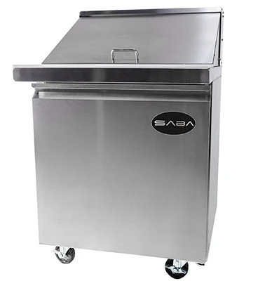 SABA SPS-27-12M 27.5" W Stainless Steel 1 Section Mega-Top Sandwich Salad Prep Table - 115 Volts