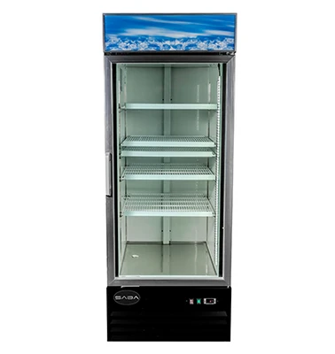SABA SM-13F 27.13" W Black Hinged Doors 1 Section Freezer Merchandiser - 115 Volts