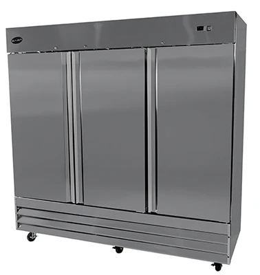 SABA S-72F 72 Cu. Ft. Stainless Steel (3) Full-Height Solid Door Three-Section Reach-In Freezer - 115 Volts