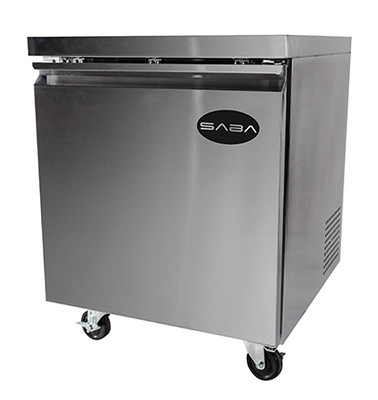 SABA SUC-27R 6.33 Cu. Ft. Stainless Steel Solid 1 Door Under-Counter Refrigerator - 115 Volts